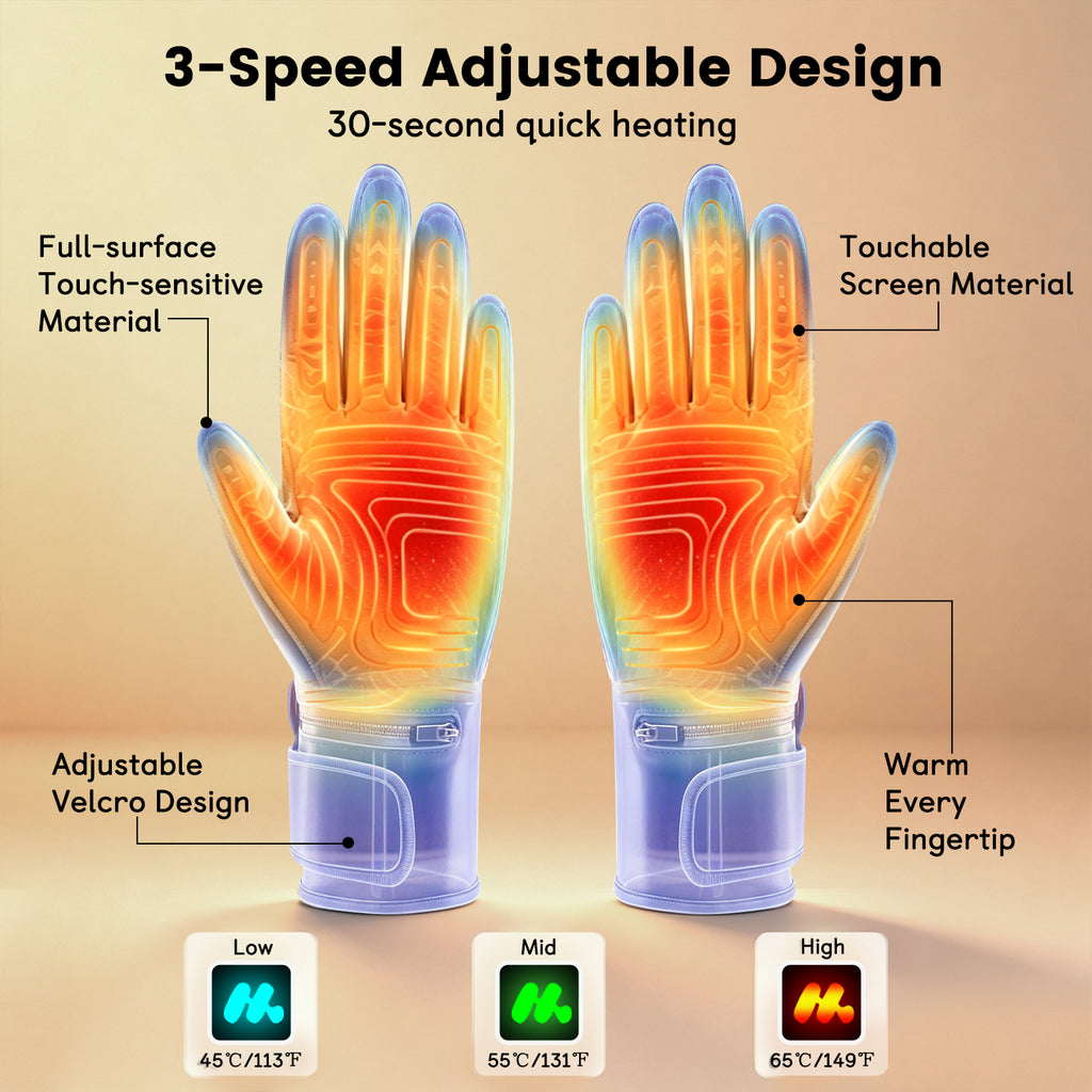 Icefolwer Heated Gloves Liners for Men Women Rechargeable Electric Heated Work Gloves with 3 Heat Settings Touchscreen for Hunting Skiing Cycling Hiking Winter Outdoor