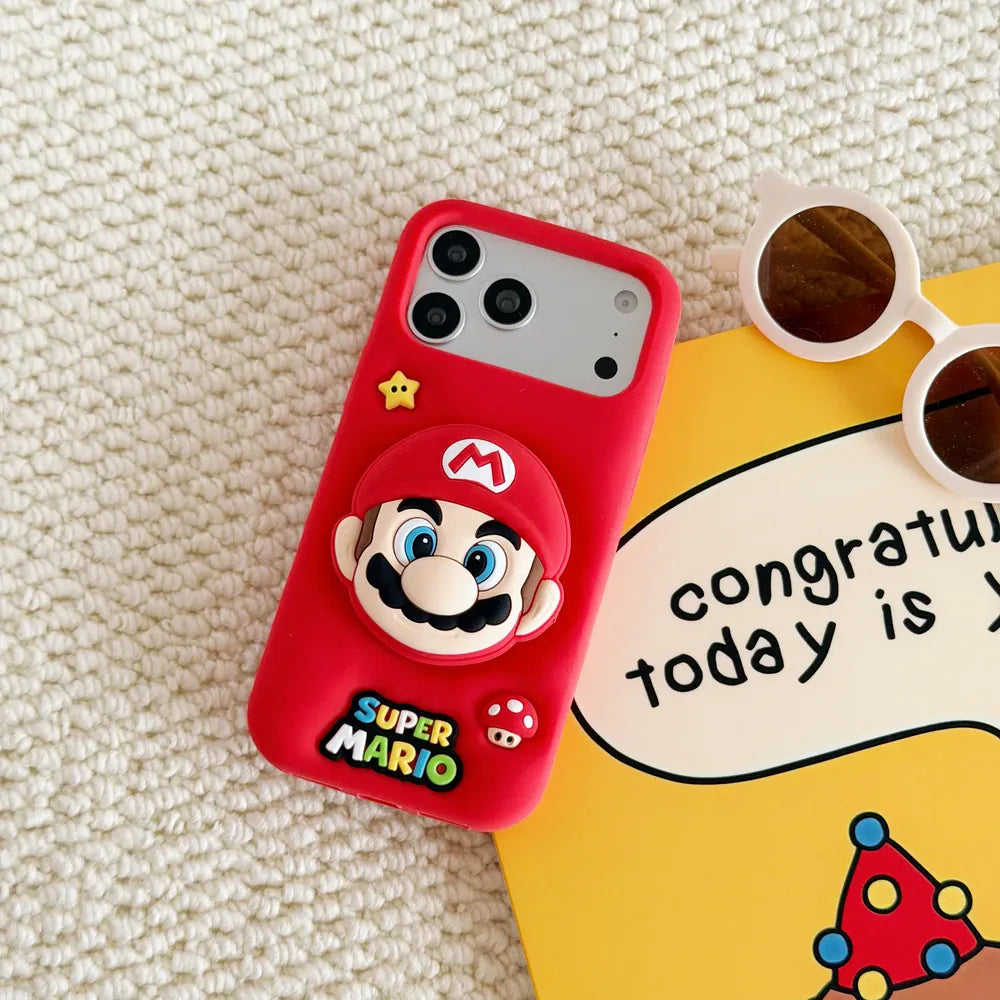 Coque iPhone Mario - Support Grip 3D