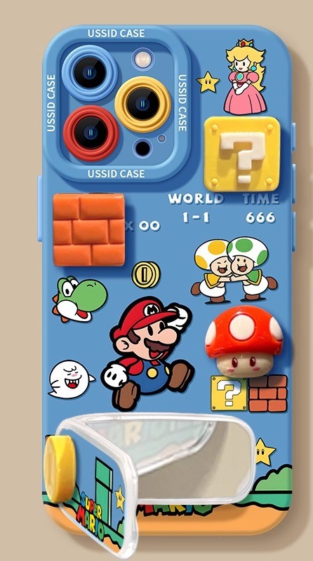 Mario Blocks Phone Case Fun Building Block Cover for iPhone 17 / Pro / Max