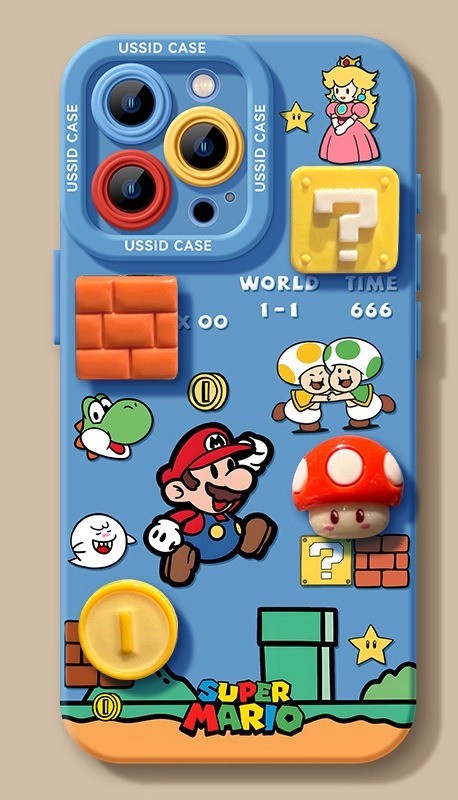 Mario Blocks Phone Case Fun Building Block Cover for iPhone 17 / Pro / Max